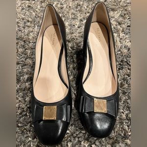 Cole Haan Black Bow Tie Block Heels